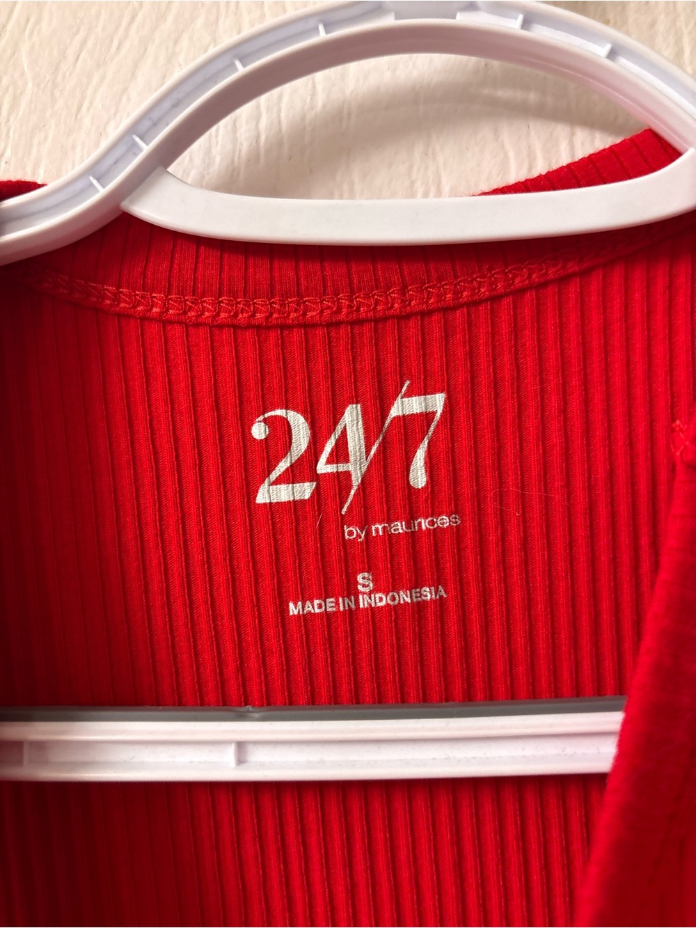 Maurices Red Ribbed Tank Top - Picture 2 of 3